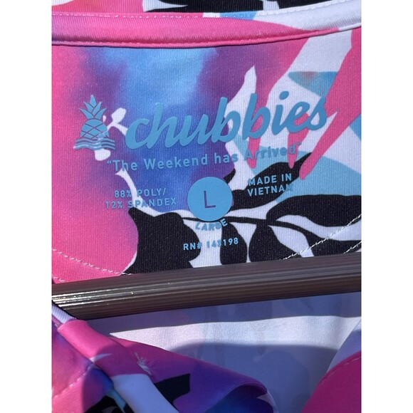 Chubbies The Bloom Slammer Performance Polo Colorful Floral Mens Large - Picture 3 of 12